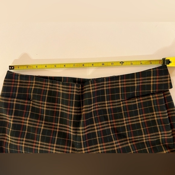 Vintage Y2K Max Studio black brown green plaid flared pants sz 12 academia - Picture 10 of 13